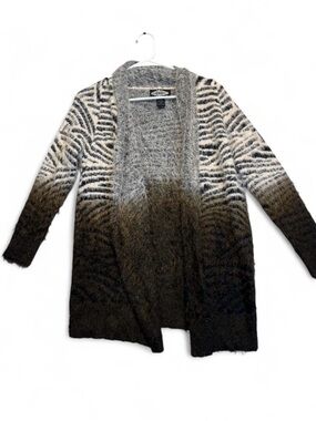 Olivers Ombre Zebra Open-Front Cardigan - Gray/Black